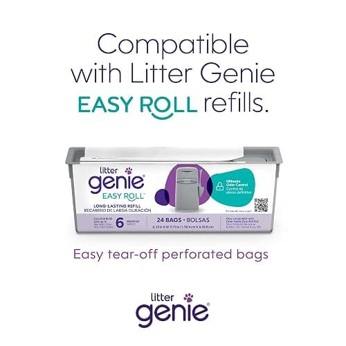 Litter Genie Easy Roll Pail | Cat Litter Box Waste Disposal System for Odor Control | Includes 1 roll of 24 Easy Tear-Off Bags thumbnail 10
