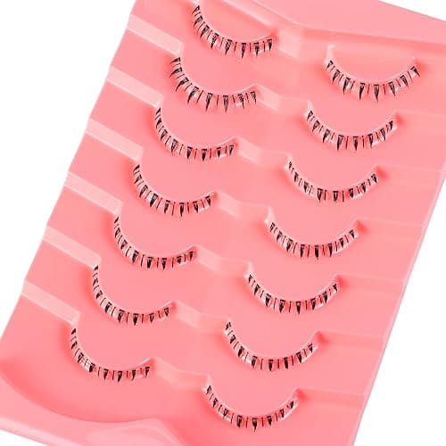 outopen 7 Pairs Bottom Lashes Clear Band Wispy Natural Look Lashes Japanese Manga Style Spiky Anime Lower Lashes Dramatic DIY Cosplay Bottom Eyelashes Reusable (A01) thumbnail 4