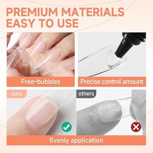UNA GELLA Solid Nail Glue Gel 15ml Lamp Curing Needed Solid Soak Off U V/LED Lamp Required Super Strong Glue for Fake Acrylic Soft Gel Nail Tips Press On Nails Art Extension thumbnail 5