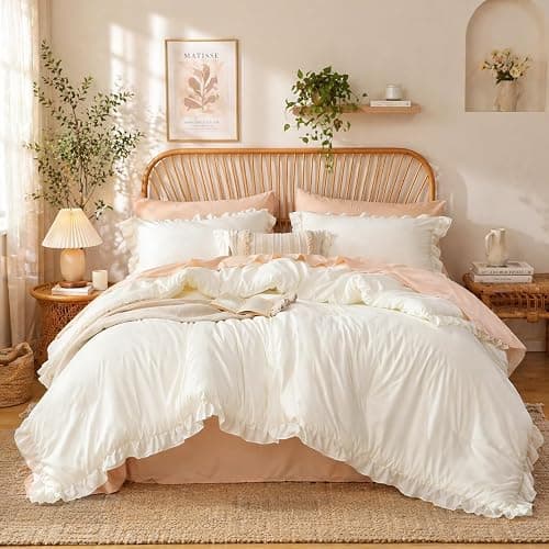 White Ruffle Comforter + Pillow Shams - Image 1
