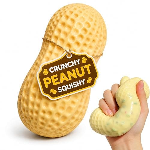 Crunchy Peanut Squishy ASMR Squeeze Stress Relief Fidget for Adults | Crunchy ASMR Experience, Soft Flexible Texture, Satisfying Hand Squeeze for Relaxation, Office Desk Accessory and Adult Gift - Image 1