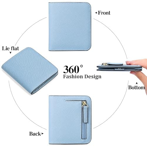 GAEKEAO Women's Wallet RFID Blocking Leather Compact Bi-fold Wallet for Woman Zipper Coin Pocket Small Ladies Purse with ID Window thumbnail 4