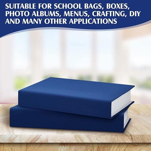 PerKoop Book Cloth for Book Binding 40 x 16 Inch Fabric Surface Paper Backed Bookcover Archival European Durable Strong Bookbinding Supplies Cover Books Album Scrapbooking (Dark Blue) thumbnail 7