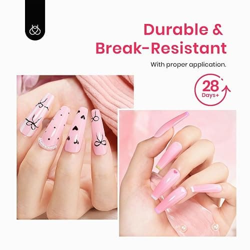 Beetles Gel Nail Tips Long Coffin Pre-Etched Nail Tips, 12 Sizes 288Pcs Pre Shaped Soft Gel Clear Nail Full Cover False Nail Tips Acrylic Glue on Nails Extension Fake Nails Manicure Gifts for Women thumbnail 5