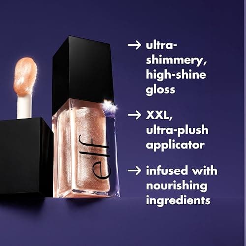 e.l.f. Glow Reviver Lip Oil, Nourishing and Hydrating with High-Shine Glimmer Finish & Sheer Wash Of Color, Minty Scent, Non-Sticky, Vegan & Cruelty-free, Divine Wine thumbnail 4