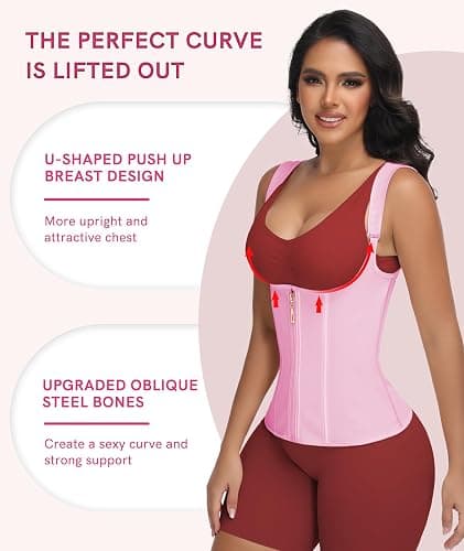 SHAPEBUS Waist Trainer for Women Lower Belly Fat Corset Shapewear Tummy Control Faja Body Shaper Waist Cincher thumbnail 4