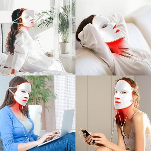 Aphrona® | FDA cleared Moonlight LED Facial Mask Skin Care Mask, Women mom wife lady gift, LED Light Therapy Red Blue light for Acne Removal Wrinkle Reduction thumbnail 6
