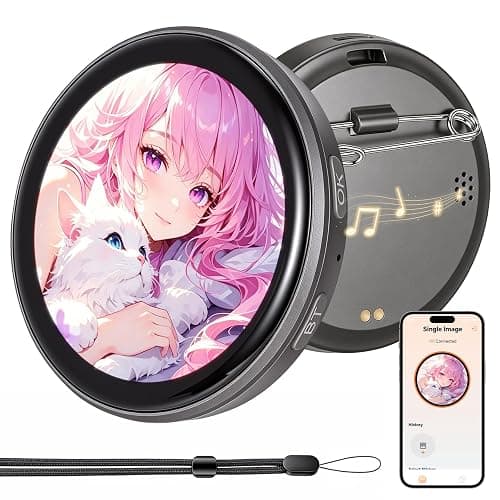 Digital Pin, Digital Badge with Audio Speaker & Touch Screen LED Display, Customizable Anime Style Wearable, Smart Button for FIFA World Cup Footbal Party, Cosplay and Fandoms（For <10s MP4, Images） - Image 1