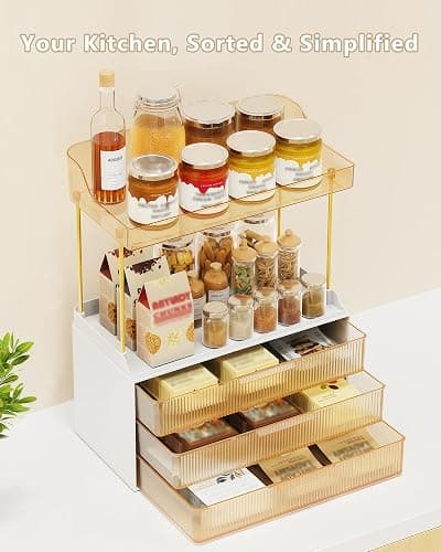 Anylady Bathroom Organizers and Storage, Makeup Organizer (Sturdy Durable Attractive), Ideal for Vanity, Countertop, Counter, Perfume, Skincare, Cabinet, Cosmetic, Dresser Organizer (Gold) thumbnail 5
