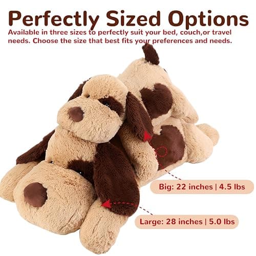 meowtastic Dog Weighted Stuffed Animals, Plush Pillow for Kids | 22 Inch, 4.5lbs thumbnail 6