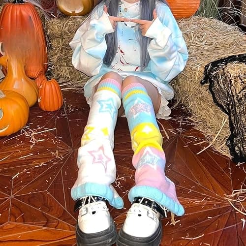 GGOOB Kawaii Leg Warmers Furry Leg Warmer Cutecore Harajuku Fairy Grunge Clothes Teen Girls Knit Long Socks Y2k Accessories thumbnail 6