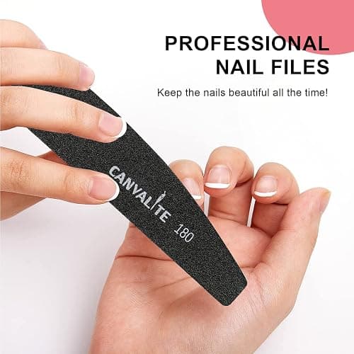 Canvalite 40 PCS Nail File Professional Reusable Peel and Stick Nail Files Replaceable Emery Boards 180 Grit Fingernail Files Manicure Tools for Home and Salon Use thumbnail 6