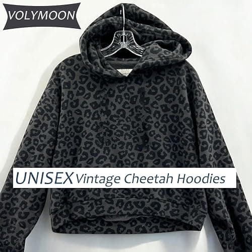 VOLYMOON Y2K Leopard Print Hoodies Oversized Cheetah Sweatshirts Vintage Trendy Casual Long Sleeve Pullover With Pockets thumbnail 2