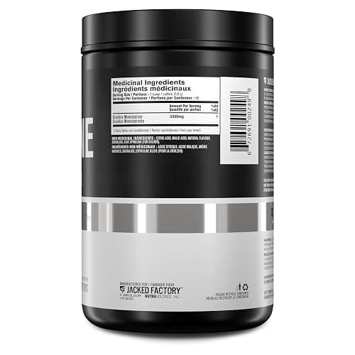 Jacked Factory Creatine Monohydrate Powder 425g - Canadian-Owned Informed Choice Certified Supplement for Increased Muscle Mass*, Improved Strength Power & Performance** - 85 Servings, Blue Raspberry thumbnail 8