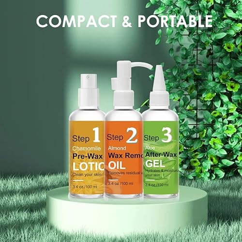 Pre Wax Spray and After Wax Spray, Triple-bottle Skin Care Set with Pre-wax Cleanser, Wax Remover Oil and Skin Soother Organic Aloe Vera Gel for Sensitive Skin - 100ML thumbnail 5