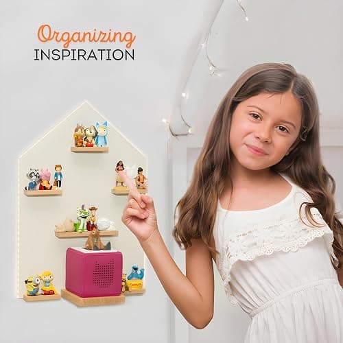 BigStep Large LED Magnetic Shelf for Tonies - Compatible with Toniebox and Tonies Characters - Metal Strips on Top and Bottom - Hang on Wall or Use Free Standing - Comparable to Tonies Shelf thumbnail 2