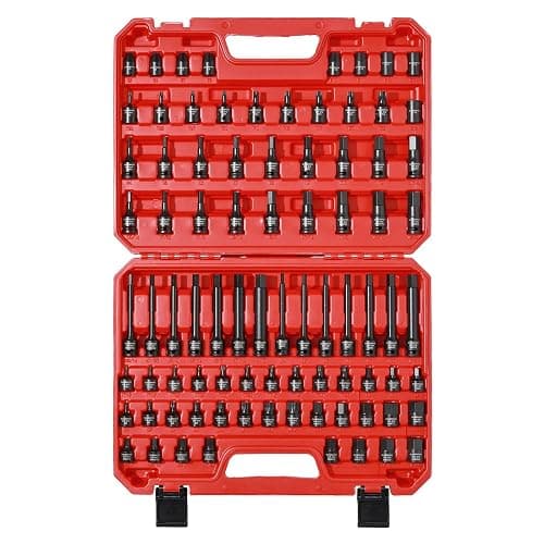 CASOMAN 84 Pieces 3/8" Dr. Master Hex & Torx Bit Impact Socket Set, CR-MO, SAE/Metric, Impact Grade, 3/8" Drive Allen Bit Socket Set - Image 1
