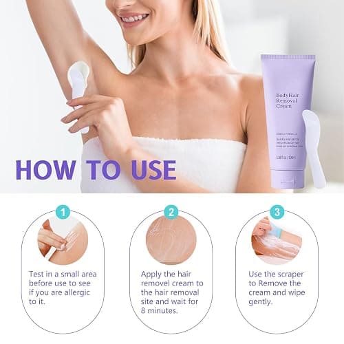 Facial Hair Removal Cream,Body Hair Removal Cream for Women with Spatula Applicator, Unisex Body & Skincare thumbnail 8