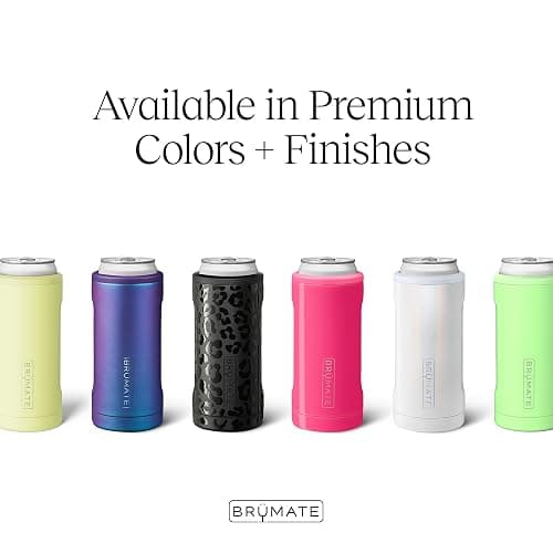 BrüMate Hopsulator Slim Can Cooler Insulated for 12oz Slim Cans | Skinny Can Insulated Stainless Steel Drink Holder for Hard Seltzer, Beer, Soda, and Energy Drinks (Onyx Leopard) thumbnail 4