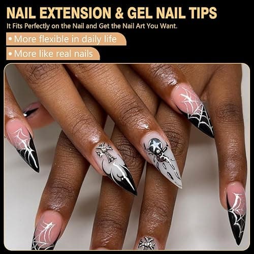 Cycullinyt 600pcs Sculpted Medium Stiletto Soft Gel Nail Tips, Professional False Nail Tips with Box - 14 Sizes Full Cover Clear Acrylic Press On Fake Nails for Extension Manicure Salon DIY at Home thumbnail 2
