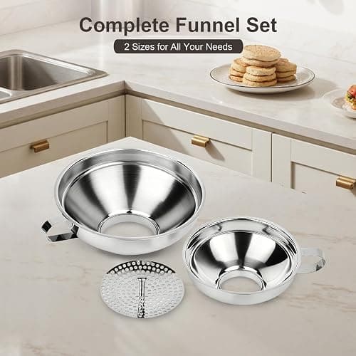 Cuqojs Wide Mouth Canning Funnel for Mason Jars - 3 Pack Stainless Steel Funnels for Kitchen Use & Filling Bottles, Jars, Containers | Durable Canning Supplies & Kitchen Gadgets Set thumbnail 7