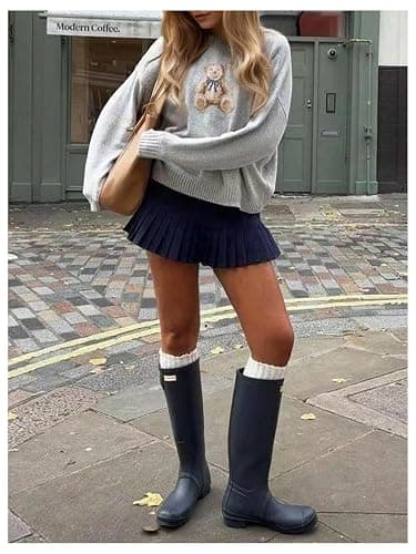Floerns Women's Bear Long Sleeve Pullover Sweater Cute Crew Neck Knitted Tops thumbnail 4