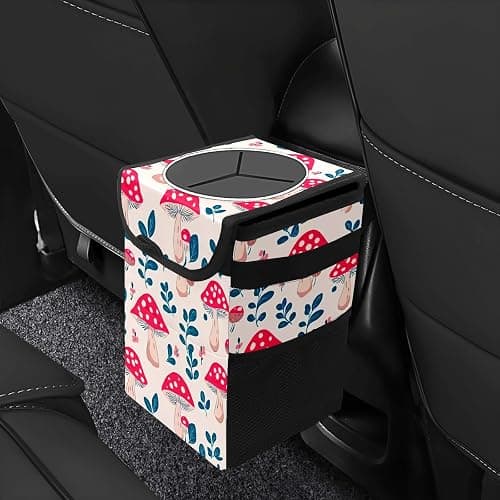 GVGHIDZ Car Trash Can – Multi-Purpose, Lightweight and Portable with Durable Water-Resistant Coating, No Installation Required, Practical and Ample Capacity, Variety of Colors.Mushroom thumbnail 8