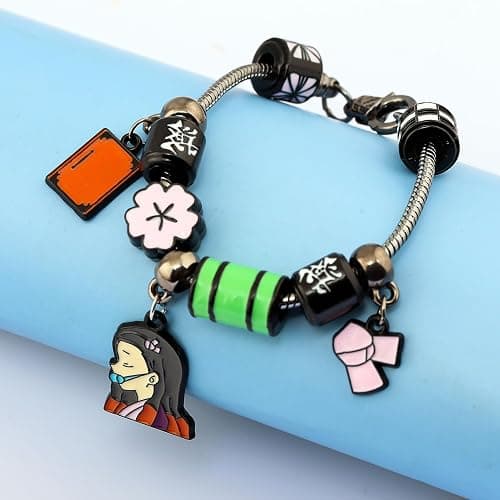 SONGCHANGJEWELRY Anime Slayer Beaded Bracelets Set – Tanjiro, Nezuko & Zenitsu Jewelry – Cosplay Gifts for Fans & Collectors thumbnail 4