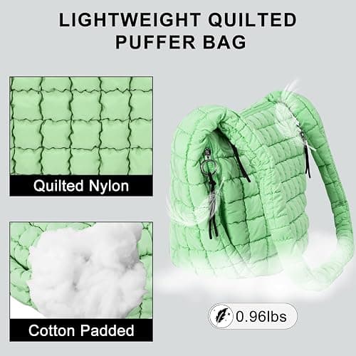 GASSDA Puffer Tote Bag for Women Large Quilted Puffy Lightweight Carryall Crossbody Tote Bag for Women thumbnail 6