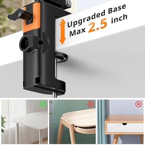UBeesize 10" Ring Light with Overhead Phone Mount, LED Selfie Light with Stand and Phone Holder, Desk Light for iPhone, Desk Tripod for Video Recording, YouTube, TikTok, Live Stream, Cooking, Vlog thumbnail 5