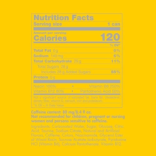 Red Bull Yellow Edition Energy Drink, Tropical, with 80mg Caffeine plus Taurine & B Vitamins, 8.4 Fl Oz, 6 Packs of 4 Cans (Pack of 24) thumbnail 2
