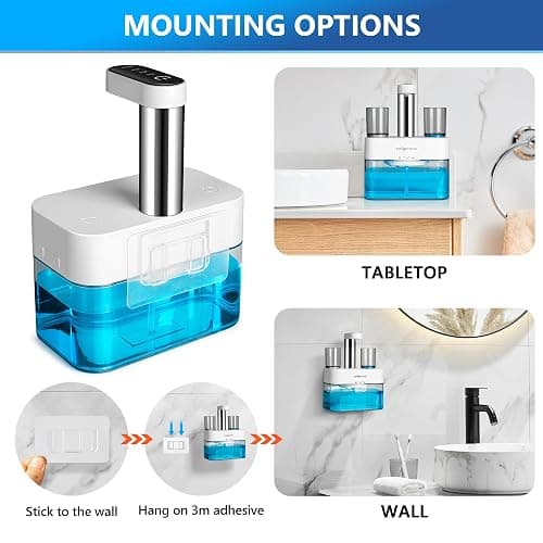 ZOFGENOW Upgraded Automatic Mouthwash Dispenser for Bathroom,Bathroom Accessories 17.6 FlOz Dispensers with Magnetic Cups,Adjustable Dispensing Levels, Suitable for All Age Groups,White thumbnail 6