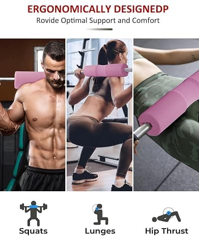 Barbell Squat Pad Nylon Padding AntiSlip- Thick Foam Barbell Pad for Squats Cushion, Lunges&Bar Padding for Hip Thrusts - Standard Weight Bar Pad - Provides Cushion to Neck Shoulders Training thumbnail 5