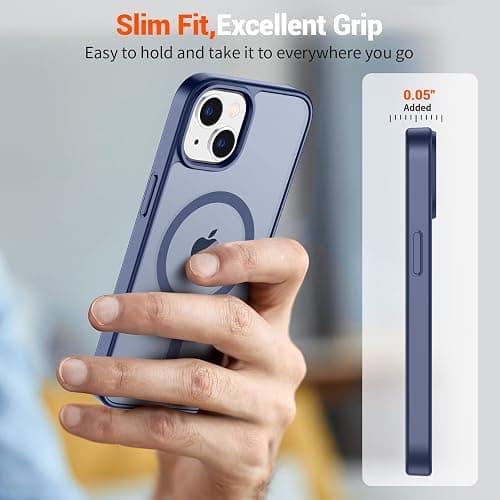 SUPFINE Magnetic for iPhone 15 Case (Compatible with MagSafe) (Military Grade Drop Protection) Slim Translucent Matte Shockproof with Anti-Fingerprint Phone Case, Lavender Gray thumbnail 7