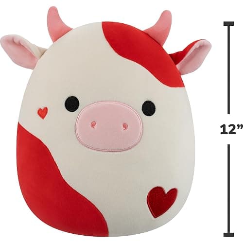 Squishmallows Original 12in Idris The Red and White Hearts Cow – Official Jazwares Valentine’s Day Plush (Medium-Sized) thumbnail 3