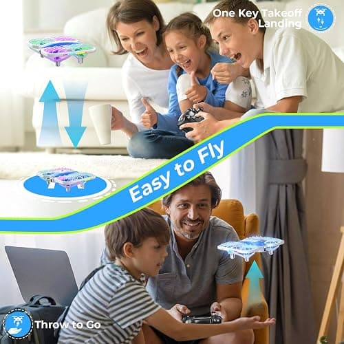 HOFMOC Mini Drone for Kids 8-15, Indoor Drones Gifts for Boys 8-12, Boys Toys Age 8-10, Beginner Drones with Propeller Protection, Throw to Go, Altitude Hold, 3D Flips and Headless Mode thumbnail 5