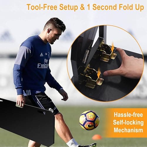 3-Angle Soccer Rebounder Board, Portable Wall for Passing, Shooting | Heavy-Duty HDPE,90°/60°/35°Adjustable Angles,for Backyard & Indoor,Target Stickers & Ground Stake Included,Patent D1121073 thumbnail 5