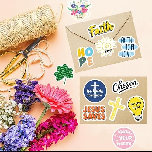 300PCS Inspirational Christian Stickers, Vinyl Waterproof Jesus Bible Verse Stickers for Prayer Board Scrapbook Water Bottle Laptop Journaling, Religious Faith Christian Gifts for Women Men Kids thumbnail 5