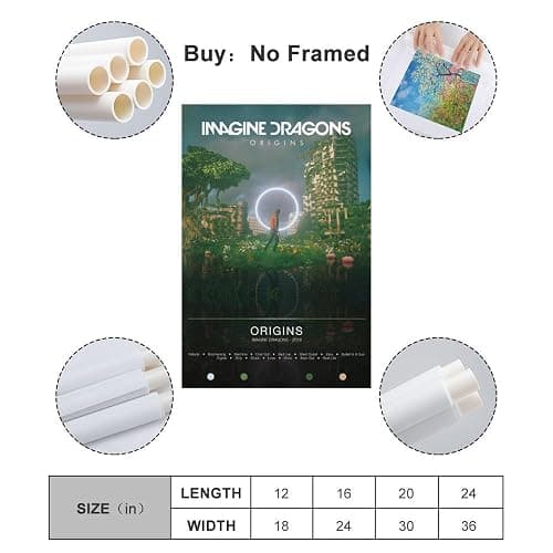 WETNN DGPO Imagine Dragons Origins 7 Canvas Poster Wall Decorative Art Painting Living Room Bedroom Decoration Gift Unframe-style12x18inch(30x45cm) thumbnail 2