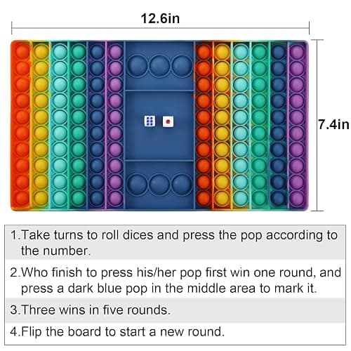 Pop Games Easter Sensory Fidget Toy, Pop Board Math Games for Kids Family Games Multiplication Game, Stress Relief Toys for Girls Boys with Autism ADHD Birthday Easter Gifts for Kids thumbnail 3