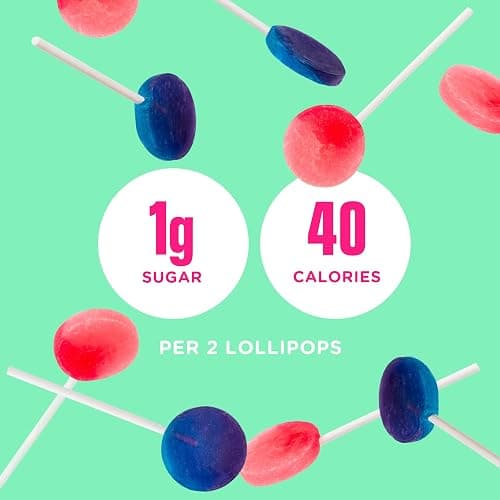 SmartSweets Lollipops, 3oz, Blue Raspberry & Watermelon Flavors, Hard Candy with Low Sugar (1g), Low Calorie (40), No Artificial Sweeteners, Plant-Based, Gluten-Free (Pack of 2) thumbnail 8