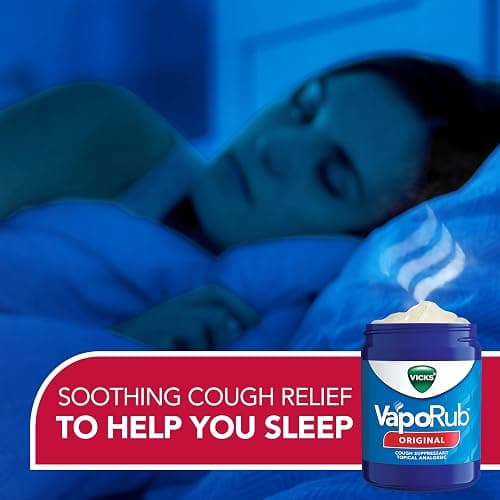 Vicks VapoRub, Original, Cough Suppressant, Topical Chest Rub & Analgesic Ointment, Medicated Vicks Vapors, Relief from Cough Due to Cold, Aches & Pains, 1.76oz thumbnail 4
