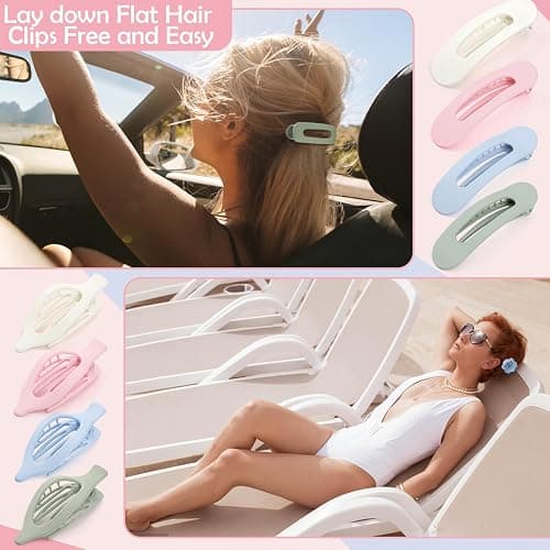 10 Pcs Flat Hair Clips for Women, 3 Styles French Flat Claw Clips Non-slip Matte Hair Clips for Thin Thick Hair, Multicolor thumbnail 4