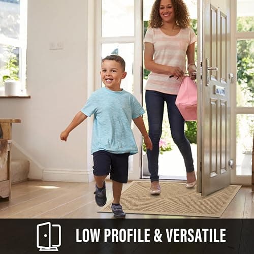 HIYARD Sturdy Front Door Mat, Absorbent Muddy Dirt Resist Welcome Door Mats Outdoor Indoor, Stain and Fade Resistant, Non-Slip Backing Entry Mat Low Profile Doormat for Entryway, 29×17, Beige thumbnail 7