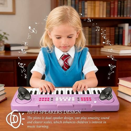 Keyboard Piano for Kids, BIGFUN 37 Keys Toddler Piano Multifunction Music Educational Instrument Toy, Electronic Kids Keyboard for 3-7 Year Old Girls and Boys (Purple) thumbnail 3