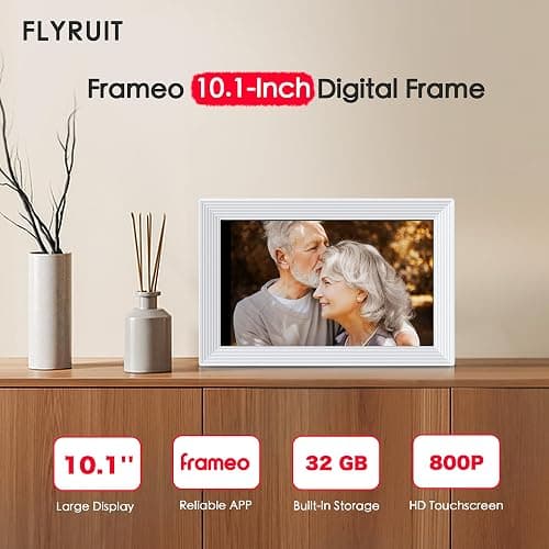 Digital Picture Frame, 10.1 inch Frameo Digital Frame WiFi, 1280 * 800 IPS HD Touchscreen, 32GB Storage, Instant Share Pictures Video, Smart Photo Frame Electronic, Gifts for Mom, House Warming thumbnail 2