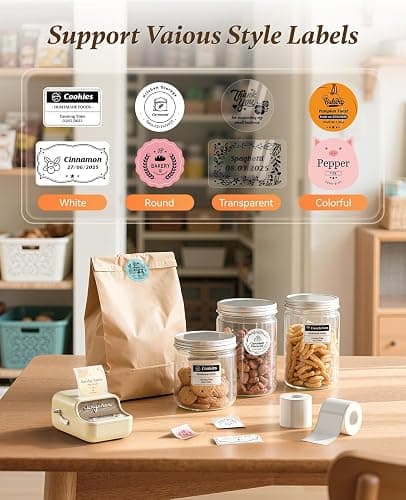 NIIMBOT B21 Label Maker, Thermal Label Printer, Portable Inkless Label Makers for Home/Office/Business, with 1 Pack 50x30mm White Label, Compatible with iOS & Android, (White) thumbnail 5