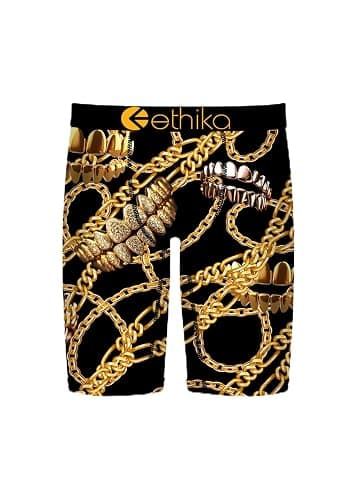 Ethika Boy's Staple Boxer Briefs, Soft 4-Way Stretch, No Ride-Up Fit - Gold Slugs - Image 1