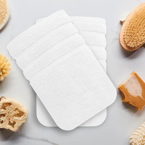 Infinitee Xclusives 100% Cotton Luxury Bath Towels Set of 2 (27x54 Inches), Soft, Absorbent, Quick Dry, Perfect Towels for Bathroom, Gym, Spa & Hotel |Brilliant White| - Bath Towels - 2 pack - Brilliant White thumbnail 2