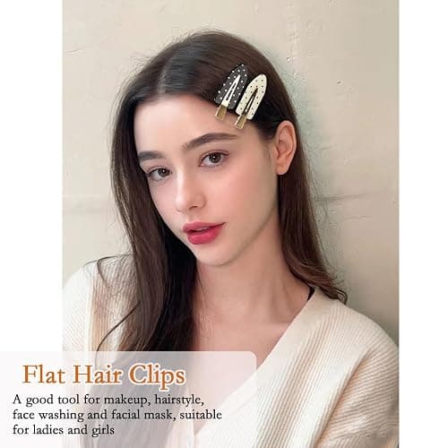 BAISEN 6 Pack Creaseless Hair Clips for Women - No Bend No Crease Hair Clips for Styling, Makeup, Washing Face, Bangs | Flat No Dent Alligator Clips for Salon & Home (Black-White-Pink) thumbnail 3